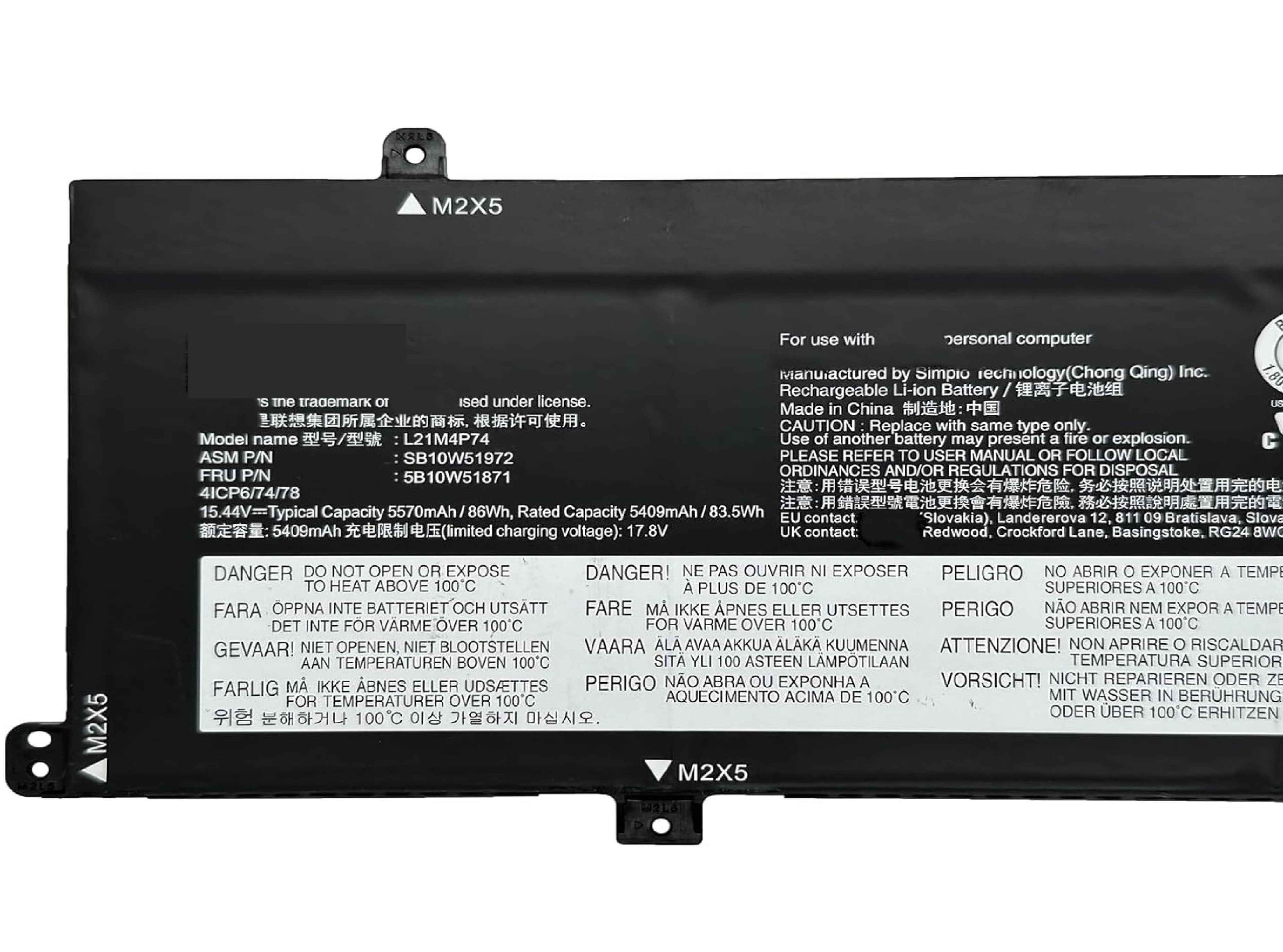 L21M4P74 Laptop Battery 86Wh 5570mAh 15.48V Compatible with Lenovo ThinkPad P16s Gen 1 Gen 2 T16 Gen 1 Gen 2 Series L21D4P72 L21D4P73 L21C4P72 L21L4P72 L21M4P73 Laptop Batteries JS Bazar