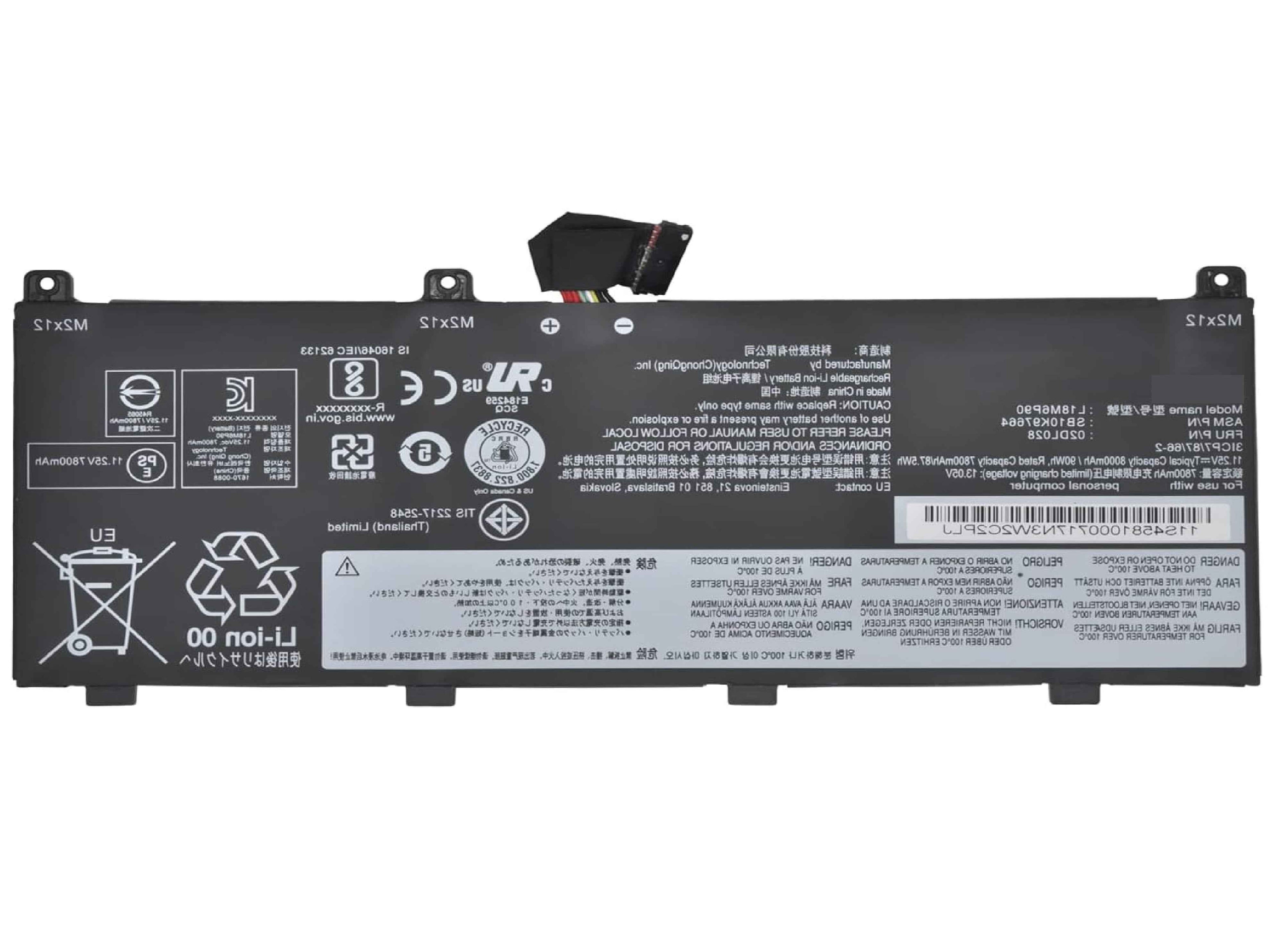 L18M6P90 L18C6P90 02DL028 02DL029 Laptop Battery for Lenovo ThinkPad P53 20QN 20QQ 20QNA006CD 20QNA009CD Series 5B10W13901 5B10W13902 SB10K97664 SB10K97665 SB10T83145 11.25V 90Wh 8000mAh Laptop Batteries JS Bazar