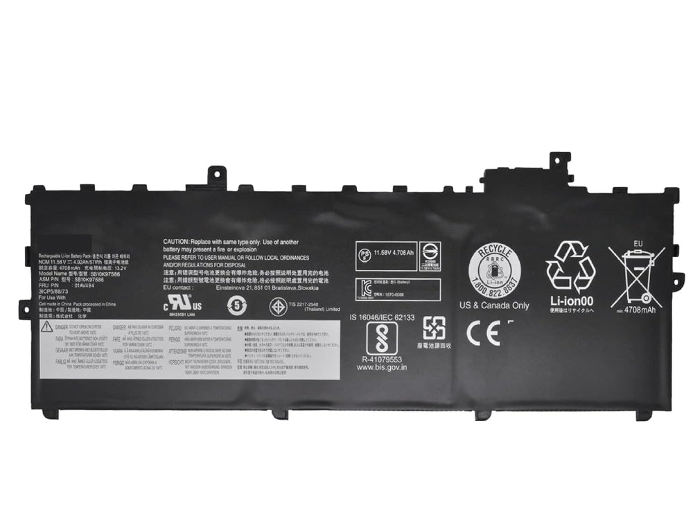 01AV429 01AV430 01AV431 01AV494 Laptop Battery for Lenovo ThinkPad X1 Carbon 5th Gen 2017 6th Gen 2018 Series SB10K97586 SB10K97587 SB10K97588 11.58V 57Wh