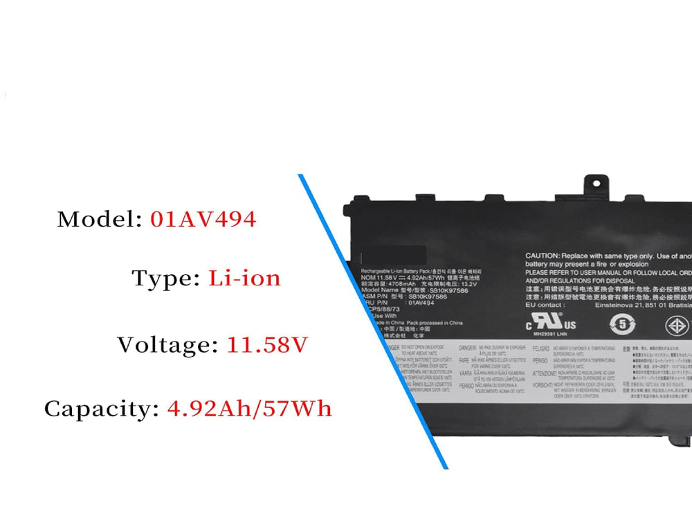 01AV429 01AV430 01AV431 01AV494 Laptop Battery for Lenovo ThinkPad X1 Carbon 5th Gen 2017 6th Gen 2018 Series SB10K97586 SB10K97587 SB10K97588 11.58V 57Wh