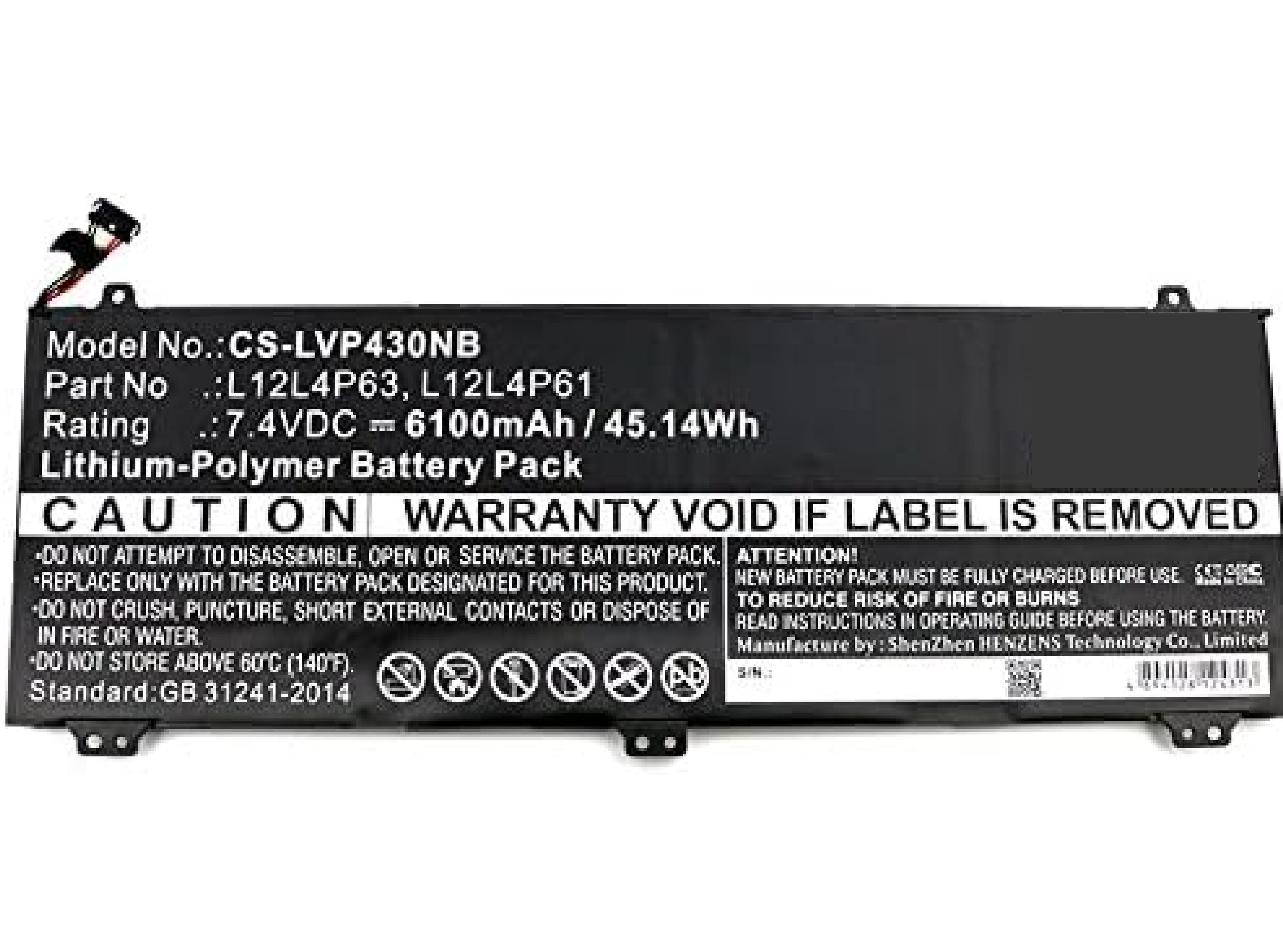 Battery for IdeaPad U330, IdeaPad U330 Touch, IdeaPad U330p, IdeaPad U330t, IdeaPad U430, IdeaPad U430 Touch, IdeaPad U430p, U330 Touch (6100mAh) L12L4P61, L12L4P63, L12M4P61 Laptop Batteries JS Bazar