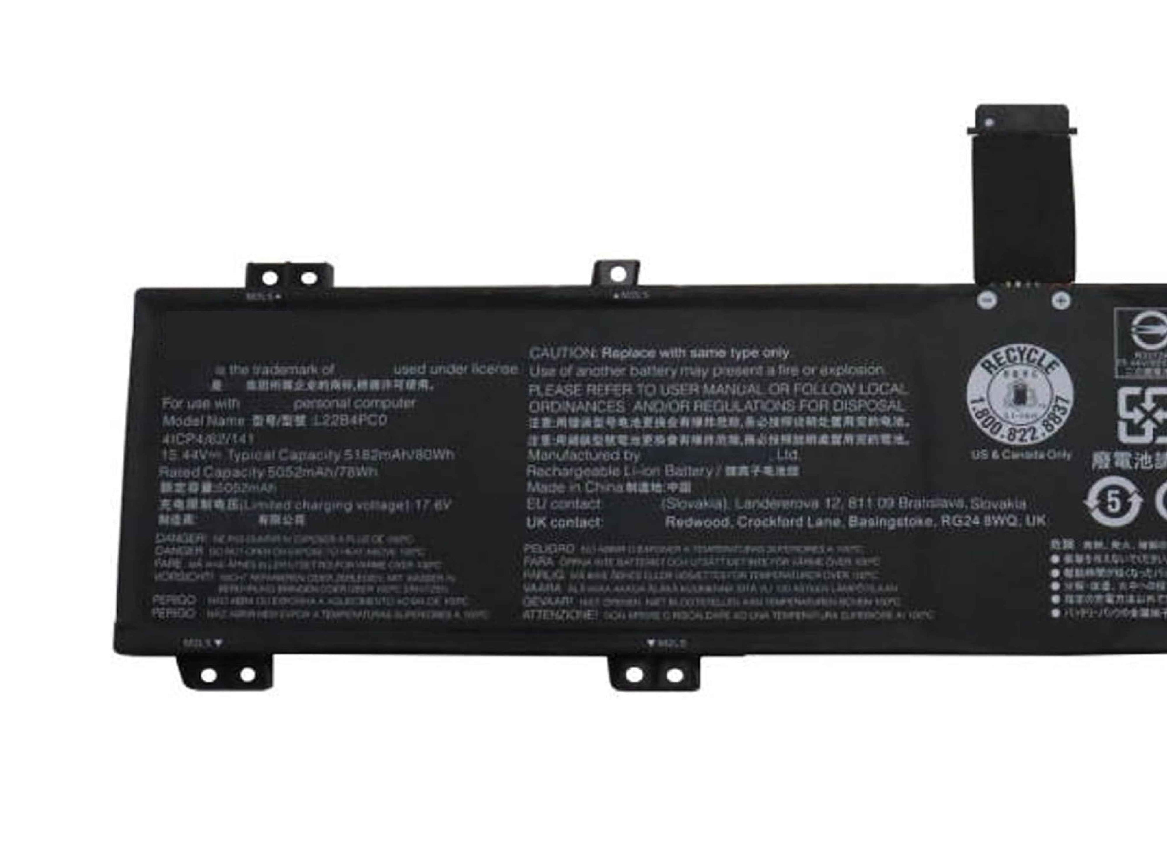 L22B4PC0 Battery 80Wh Replacement for Lenovo ThinkBook 16p G4-IRH Legion Pro 5-16IRX8 5-16ARX8 7-16IRX8H 7-16ARX8H Series 5B11K38949 5B11N45420 L22X4PC0 L22C4PC0 L22M4PC0 L22D4PC0 15.44V Laptop Batteries JS Bazar