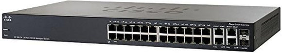 SF300-24PP - Cisco Small Business 300 Series Managed Switches, 24 10/100 PoE+ ports with 180W power budget, 2 10/100/1000 ports - 2 combo mini-GBIC ports Networking Switches JS Bazar