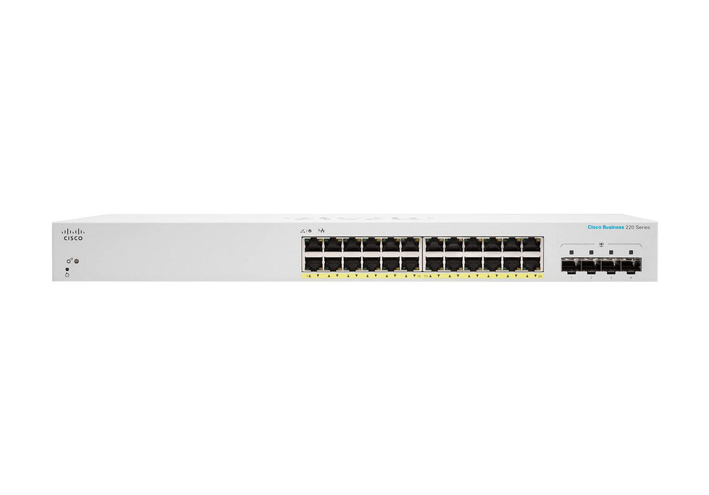 Cisco CBS220-24P-4X Managed L2 Gigabit Ethernet (10/100/1000) Power over Ethernet (PoE) White