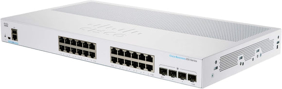 CBS250-24PP-4G - Cisco Business 250 Series Smart Switches, Cisco Business 250 Switch, 24 10/100/1000 PoE+ ports with 100W power budget, 4 Gigabit SFP Networking Switches JS Bazar