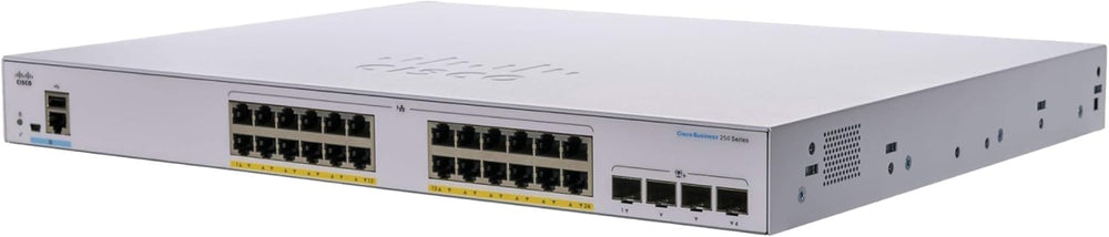 CBS250-24T-4X - Cisco Business 250 Series Smart Switches-Cisco Business 250 Switch, 24 10/100/1000 ports, 4 10 Gigabit SFP+