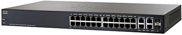 SG300-28PP-K9-UK - Cisco 300 Series Managed Switches, 26 10/100/1000 ports (24 PoE+ ports with 180W power budget), 2 combo mini-GBIC ports, UK Networking Switches JS Bazar