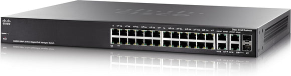 SG300-28PP - Cisco Small Business 300 Series Managed Switches, 26 10/100/1000 ports (24 PoE+ ports with 180W power budget), 2 combo mini-GBIC ports Networking Switches JS Bazar