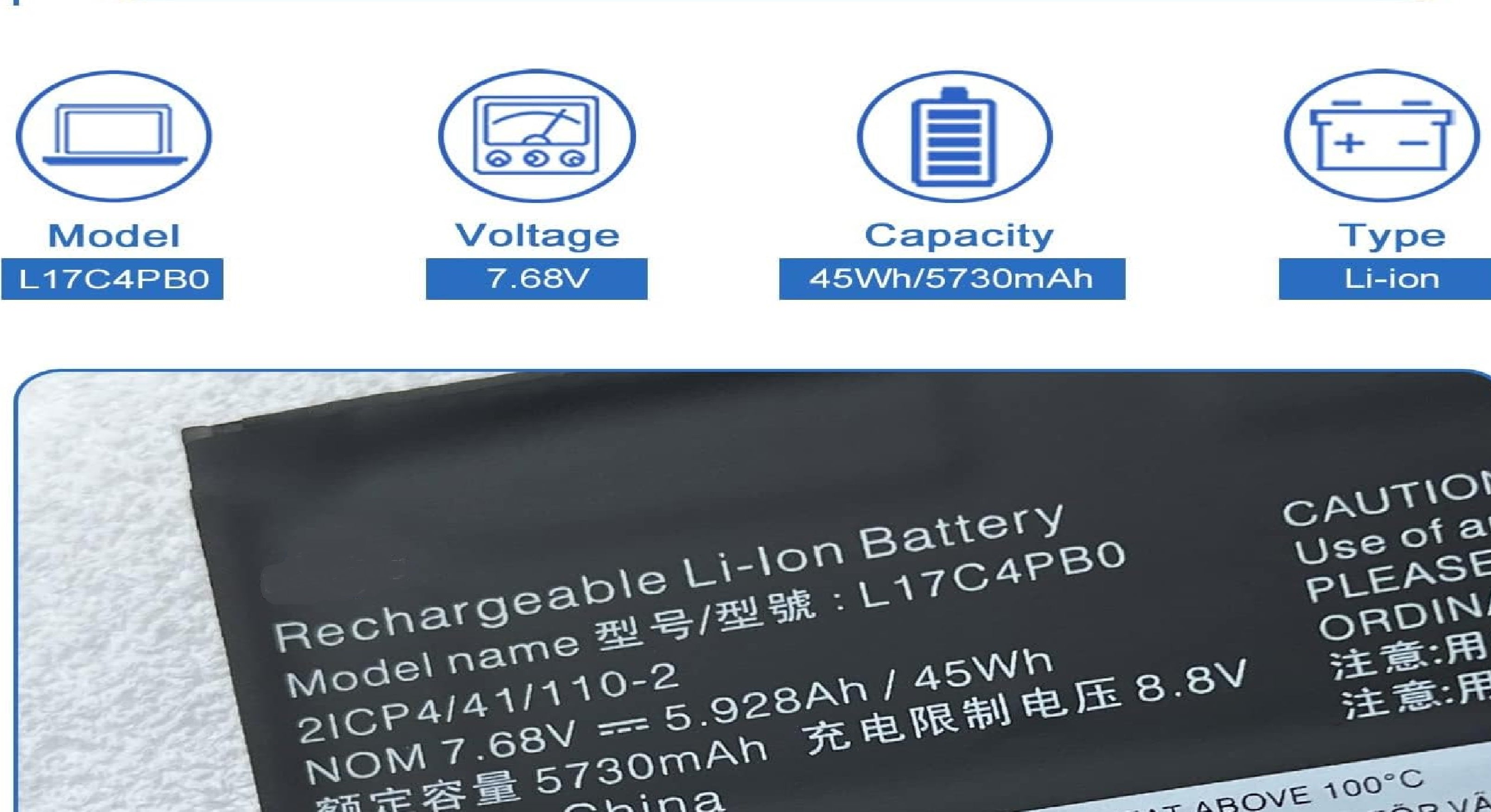 Original L17C4PB0 Laptop Battery Compatible with Lenovo Flex 6-14ARR 6-14IKB IdeaPad 530S-14ARR 530S-14IKB 530S-15IKB Series Notebook 5B10Q16067 L17M4PB0 5B10Q16066 L17M4PB2 5B10Q22883 L17C4PB2 Laptop Batteries JS Bazar
