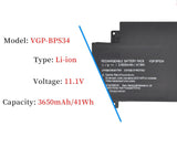 VGP-BPS34 Sony VAIO SVF14AC1QL, SFV15A1M2ES, VGP-BPL34 Sony VAIO Laptop Battery