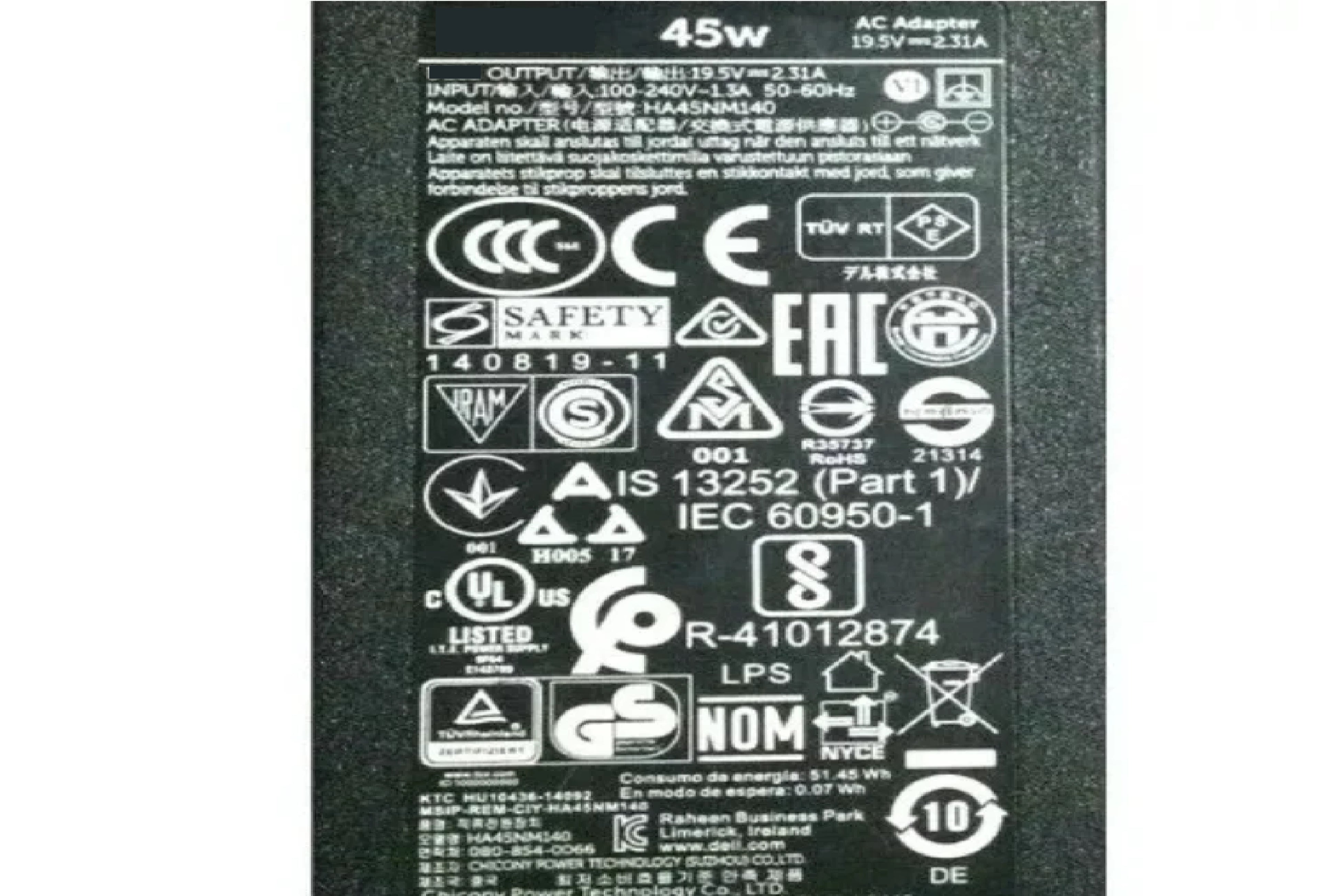 45W Replacement Laptop Replacement Adapter for Dell XPS Mini Replacement Charger (XPS 12- XPS 13)19.5V 2.31A Laptop Charger JS Bazar
