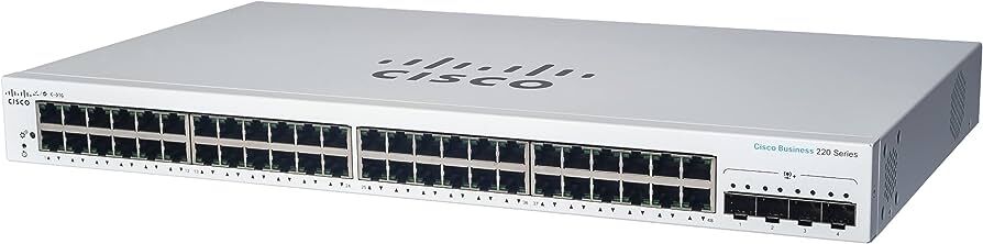 Cisco Business CBS220-48P-4G Smart Switches Managed L2 Gigabit Ethernet (10/100/1000) Power over Ethernet (PoE) White