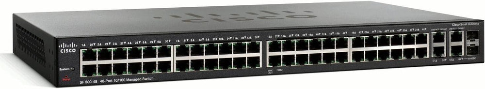 SF300-48 - Cisco Small Business 300 Series Managed Switches, 48 10/100 PoE+ ports , 2 10/100/1000 ports - 2 combo mini-GBIC ports