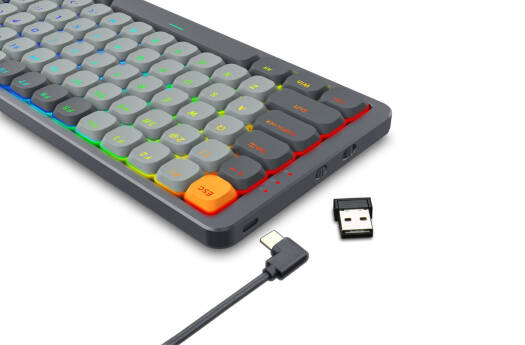 Redragon Azure K652 Mechanical Keyboard, Red Switches, Tri-Mode Connectivity, Bluetooth/2.4GHz Dongle/ Wired, Aluminum Top Plate | K652GG-RGB-Pro Gaming Keyboard JS Bazar