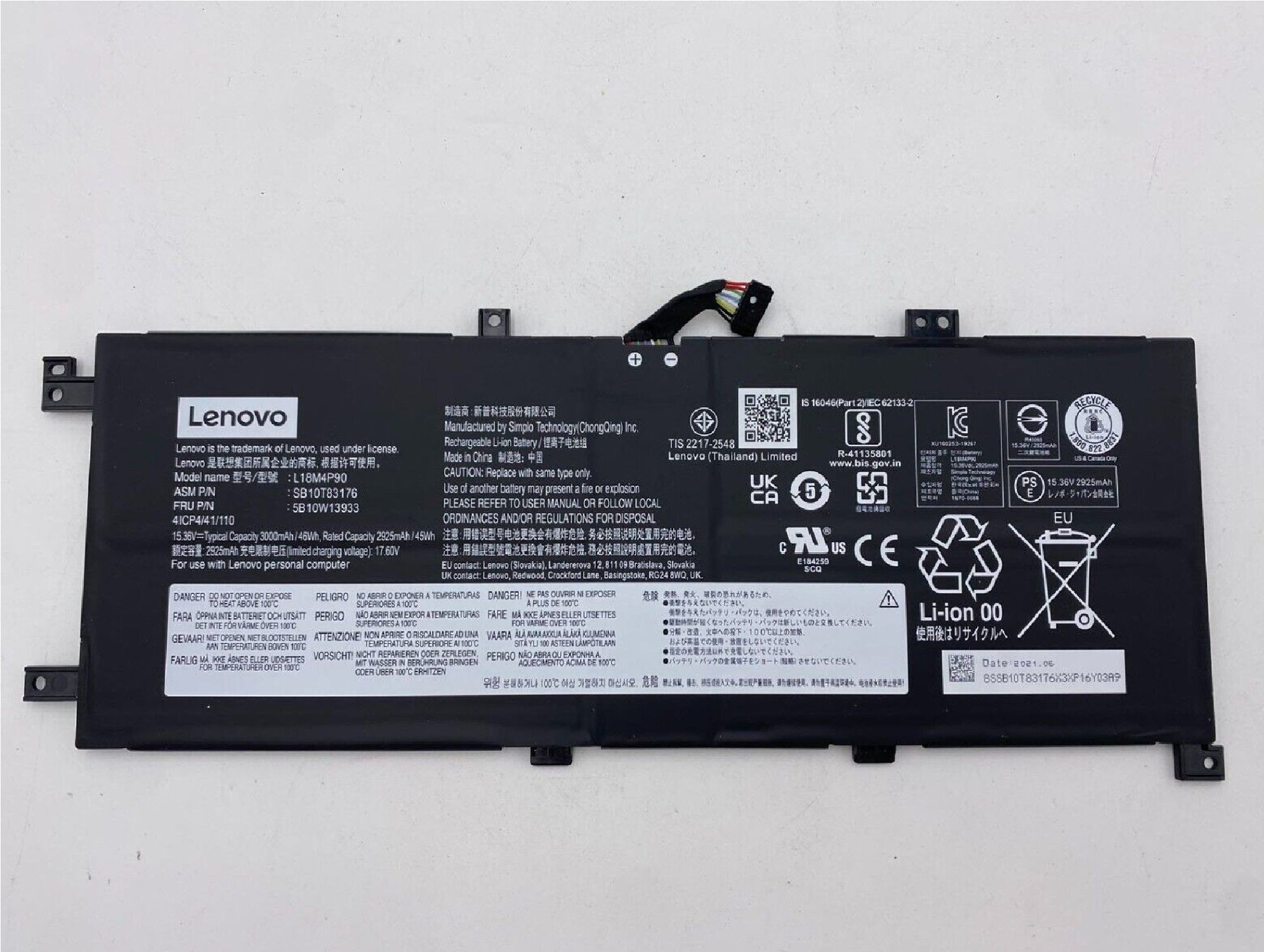 L18M4P90 L18D4P90 L18C4P90 Laptop Battery Replacement for ThinkPad L13 Yoga 1st Gen/2nd Gen/20R5 20R6 Series SB10T83177 SB10T83119 SB10T83120 02DL031 Laptop Batteries JS Bazar