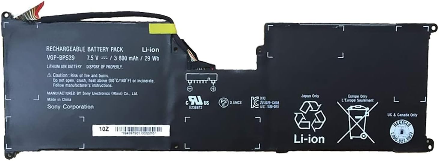 Sony VAIO Laptop Battery for Sony Vaio Tap 11 11.6" SVT11213CXB SVT11213CGW SVT11215CGB/W SVT11219SCW SVT11215CW VGP-BPS39 7.4V 29WH Laptop Batteries JS Bazar