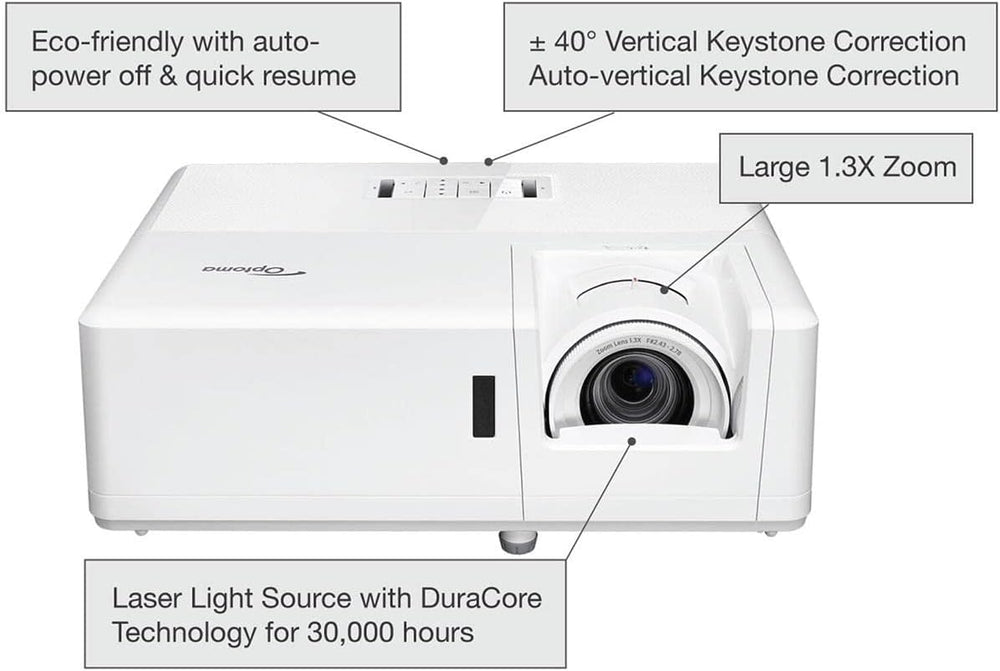 Optoma ZW350ST Projector, DLP Technology, 3600 ANSI Lumens, 30