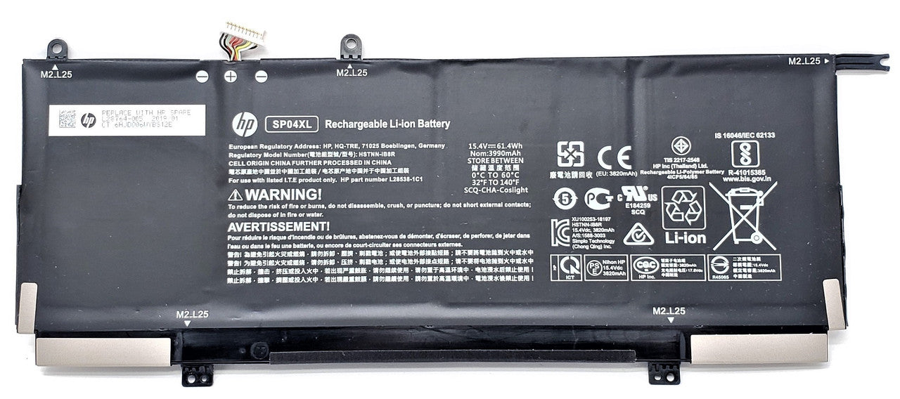 Original SP04XL SP04 Laptop Battery for HP Spectre X360 13-AP 13-AP0008CA 13-AP0010CA 13-AP0013DX 13-AP0023DX 13-AP0000TU HSTNN-IB8R HSTNN-OB1B HSTNN-DB7X L28538-AC1 L28764-005 L28538-1C1 15.4V 61.4Wh Laptop Batteries JS Bazar