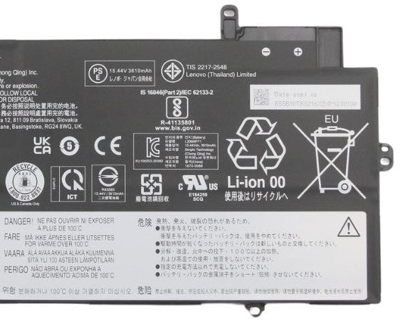 Lenovo Battery 4-cell, 57Wh, 15.44V, Li-ion, L20M4P71 SB10T83216 for ThinkPad X1 Carbon (Gen 9,10,11) | X1 Yoga (Gen 6,7,8) Laptop Battery Lenovo