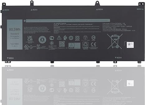 Original VG661 Dell Alienware Laptop Battery for Dell Alienware X14 R1 R2 Series 11.4V 80.5Wh 9 Cell New Genuine Laptop Batteries JS Bazar