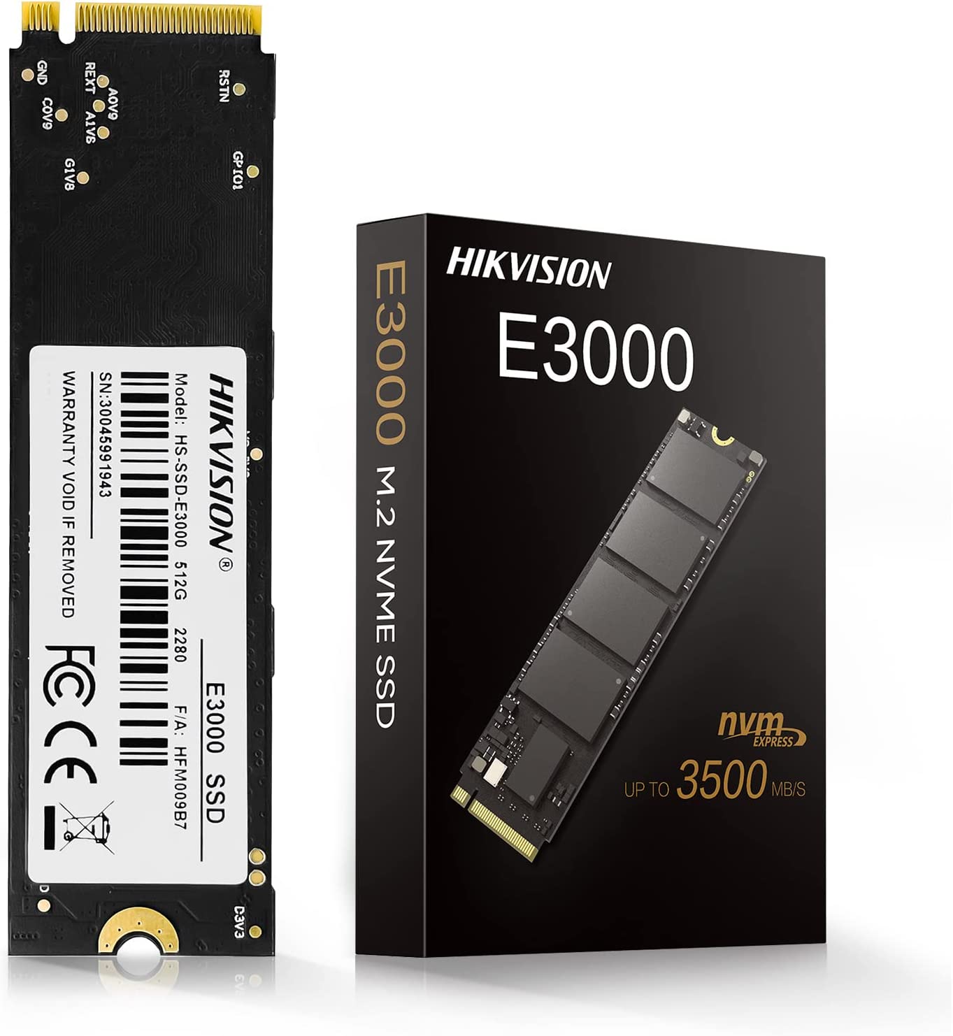 Hikvision E3000 512GB 3D NAND Internal SSD, M.2 PCI-e Gen 3 x 4 NVMe : HS-SSD-E3000 Hard Drives JS Bazar