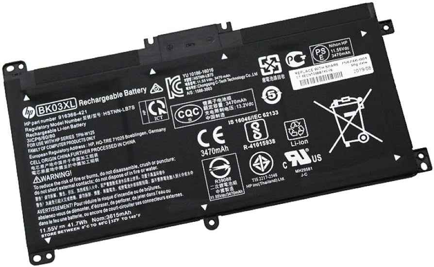 Original battery HP Pavilion X360 14-BA000 14M-BA000 11.55V 41.7Wh BK03XL Laptop Battery Laptop Batteries JS Bazar