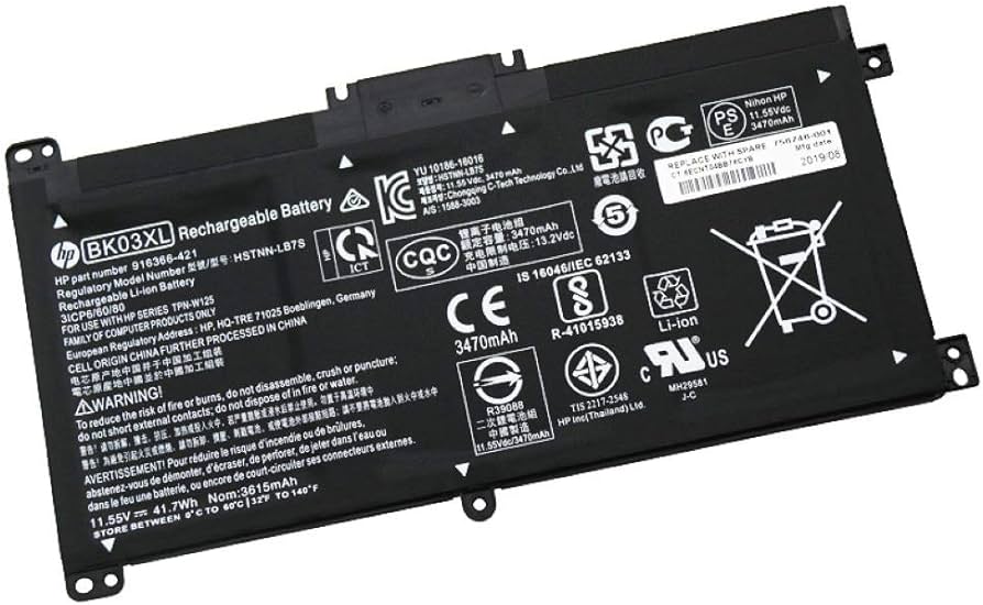 HP Pavilion X360 14-BA000 14M-BA000 11.55V 41.7Wh BK03XL Laptop Battery - JS Bazar