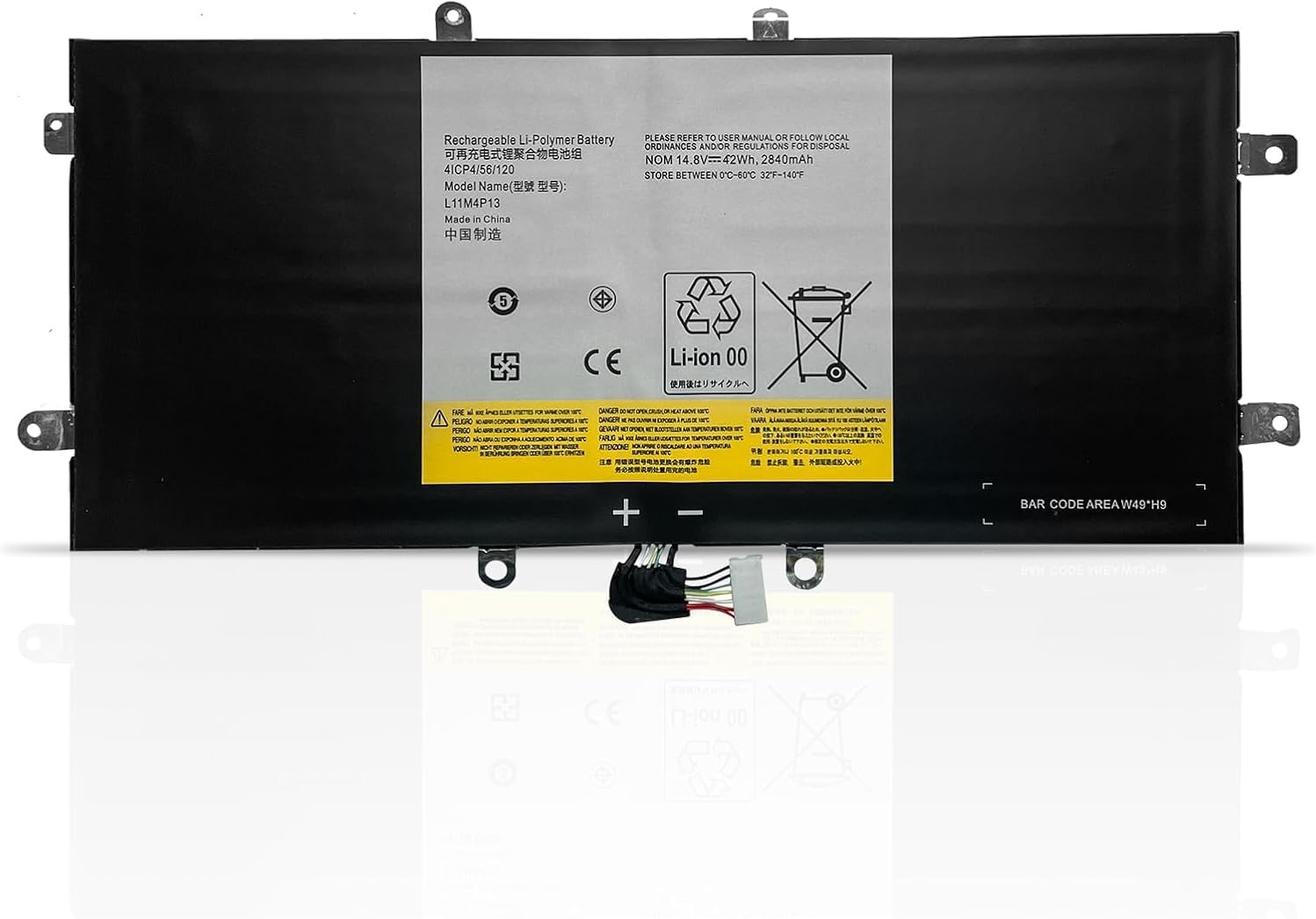 L11M4P13 Laptop Battery for Lenovo IdeaPad Yoga 11/11S 11 11S Ultrabook Series 4ICP4/56/120（14.8V 2840mAh 42Wh） Laptop Batteries JS Bazar