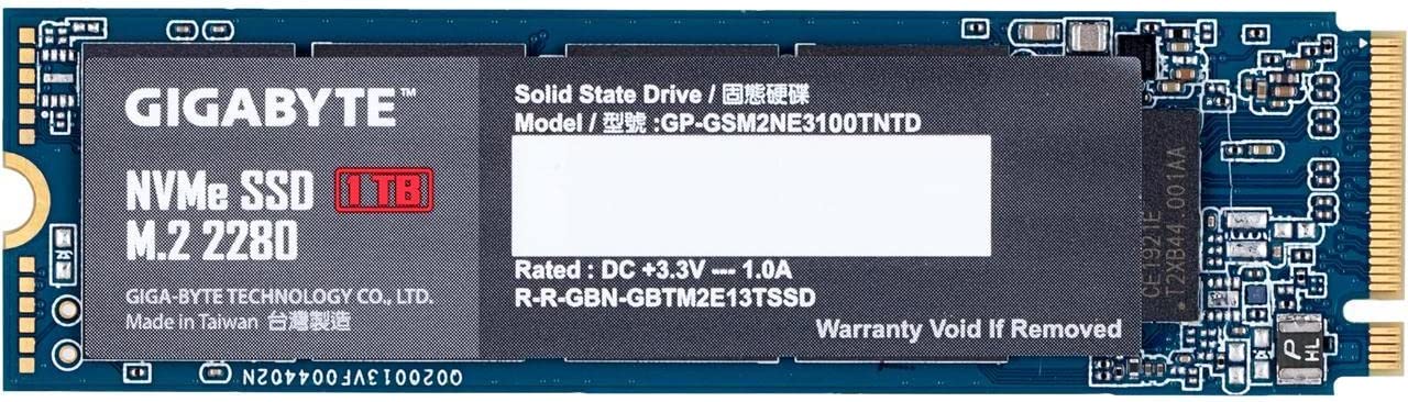 Gigabyte M.2 2280 1TB PCI-Express 3.0 x4, NVMe 1.3 Internal Solid State Drive (SSD) : GP-GSM2NE3100TNTD Hard Drives JS Bazar