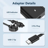 45W Charger USB Type C For Lenovo ThinkPad X1 Tablet Dell Laptop HP Chromebook Google Chromebook Asus ZenBook 3 Laptop Charger JS Bazar