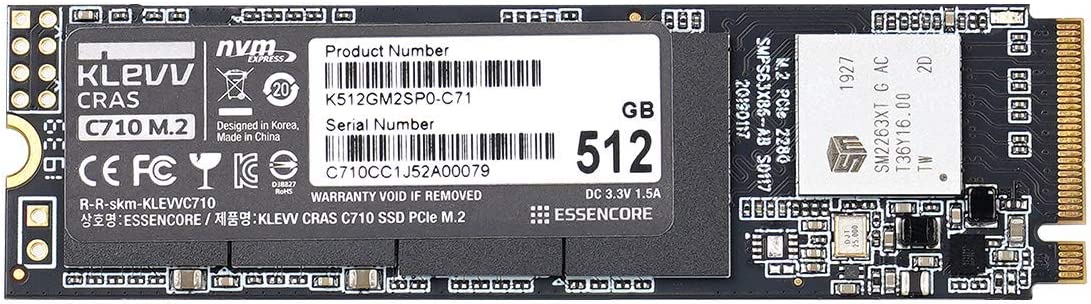 Klevv Cras C710 512gb M.2 Pcie 3x4 Nvme 3D NAND Internal SSD Read Speed 2,050MB/S / Maximum Write Speed 1,650MB/S : K512GM2SP0-C71 Hard Drives JS Bazar