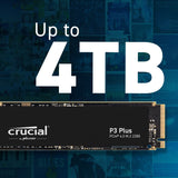 Crucial 4TB P3 Plus NVMe PCIe 4.0 Internal SSD, Micron 3D NAND, 1.5Mn Hour MTTF : CT4000P3PSSD8 Hard Drives JS Bazar