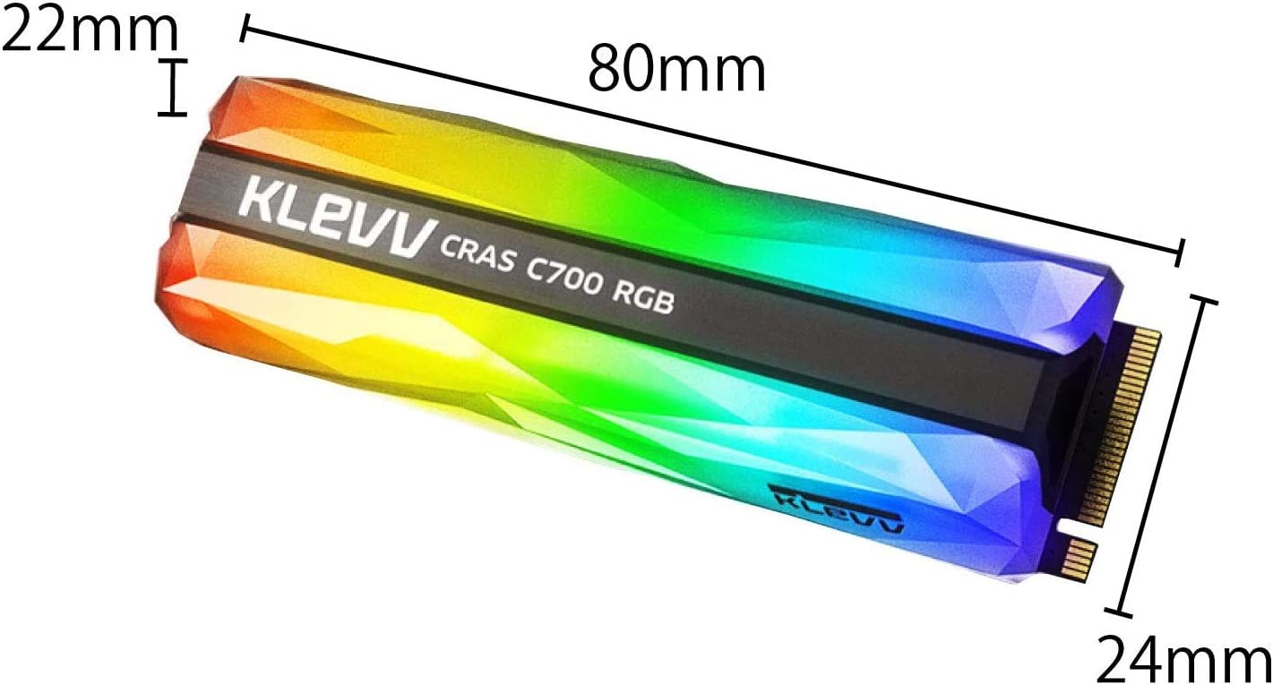 Klevv Cras C700 RGB 480GB Internal SSD, NVMe PCIe Gen3x4 Host Interface, M.2 2280 Form Factor : K480GM2SP0-C7R Hard Drives JS Bazar