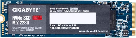 Gigabyte M.2 2280 512GB PCI-Express 3.0 x4, NVMe 1.3 Internal Solid State Drive (SSD) : GP-GSM2NE3512GNTD