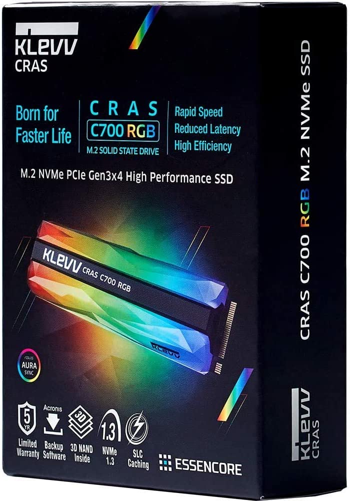 Klevv Cras C700 RGB 480GB Internal SSD, NVMe PCIe Gen3x4 Host Interface, M.2 2280 Form Factor : K480GM2SP0-C7R - JS Bazar