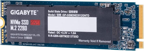 Gigabyte M.2 2280 512GB PCI-Express 3.0 x4, NVMe 1.3 Internal Solid State Drive (SSD) : GP-GSM2NE3512GNTD