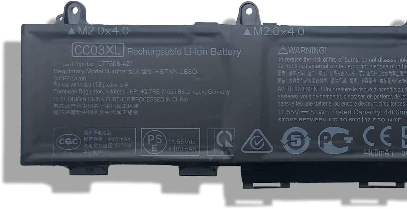 CC03XL HSTNN-DB9Q L77608-2C1 HSTNN-IB9F L77608-1C1 Laptop Battery Replacement for HP ZBook Firefly 14 G7 G8 Series(11.55V 53Wh) Laptop Batteries JS Bazar