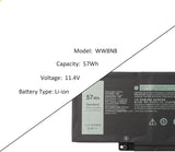 WW8N8 replacement Dell Laptop Battery for Dell Latitude 7440 7340 7640 57Wh 3-cell Long Life Cycle