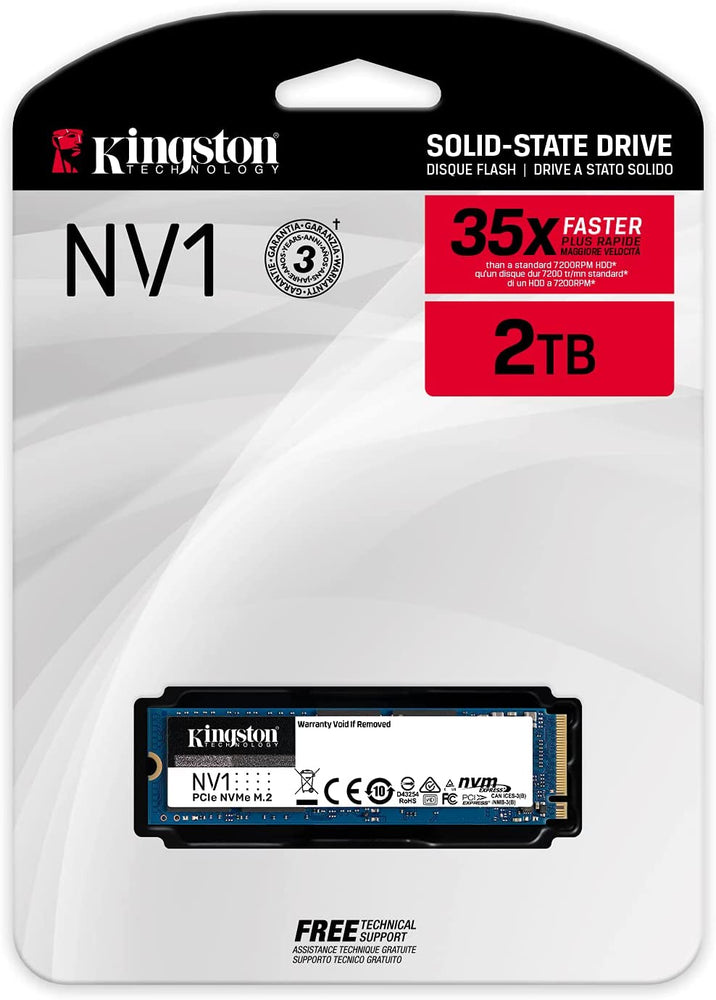 Kingston 2TB NV1 M.2 2280 NVMe Internal SSD, Up To 1700 MB/s Write, Up To 2100 MB/s Read Speed : ‎SNVS/2000G - JS Bazar