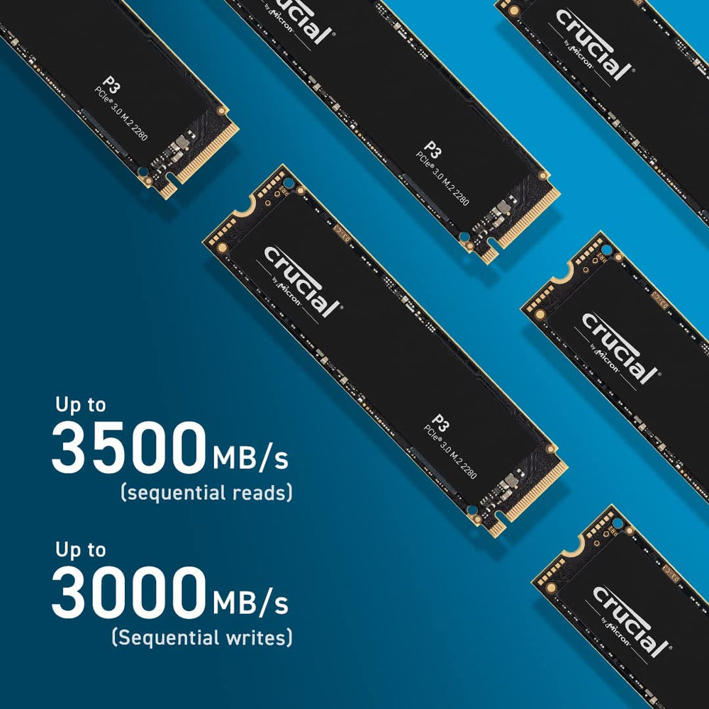 Crucial P3 2TB PCIe Internal SSD, M.2 2280 Form Factor, 3000 MB/s Sequential Write : CT2000P3SSD8 - JS Bazar