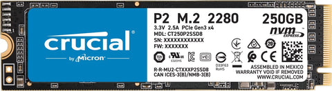 Crucial P2 250GB 3D NAND NVMe PCIe M.2 SSD : CT250P2SSD8