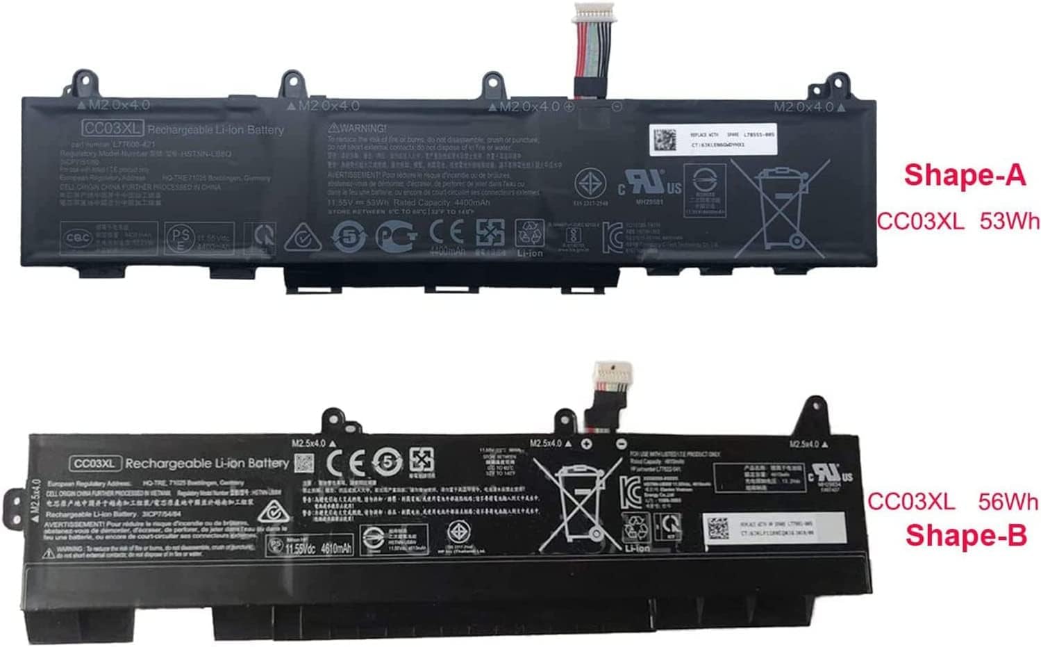 CC03XL HSTNN-DB9Q L77608-2C1 HSTNN-IB9F L77608-1C1 Laptop Battery Replacement for HP ZBook Firefly 14 G7 G8 Series(11.55V 53Wh) Laptop Batteries JS Bazar