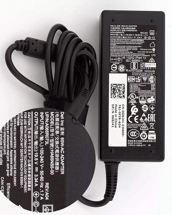Dell 65W AC Adapter for Inspiron 15 (3520), Inspiron 15 (3521), Inspiron 15 (3537), Inspiron 15R (5520), Inspiron 15R (5521), Inspiron 15R (7520), Inspiron 15R (N5110) Laptop Charger JS Bazar