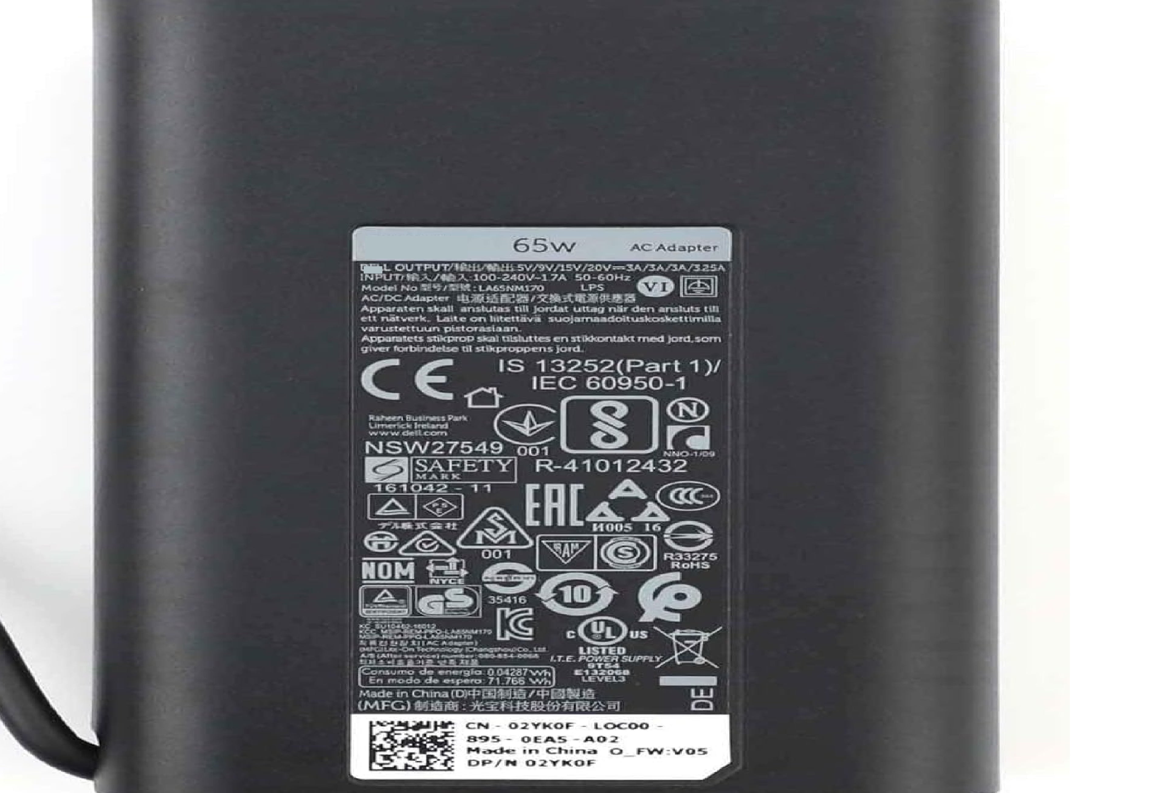 65W Dell Laptop charger for Dell Latitude 14 3440 3450 3460 3470 3480 5480 7480, Inspiron 15-3521 3540 3550 3580 5567 5580 Laptop Charger JS Bazar