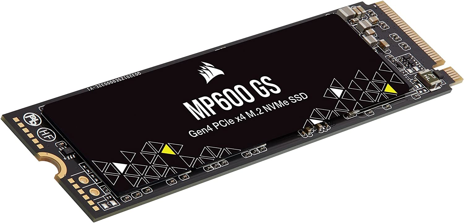 Corsair MP600 GS 2TB PCIe 4.0 (Gen 4) x4 NVMe M.2 Internal SSD, 3.3 Voltage, 1200TBW, Black : CSSD-F2000GBMP600GS