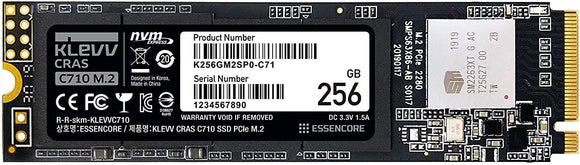 Klevv Cras C710 256GB M.2 Pcie 3x4 Nvme 3D NAND Internal SSD Read Speed 1,950MB/S / Maximum Write Speed 1,250 MB/S : K256GM2SP0-C71