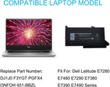 DJ1J0 Laptop Battery 3-Cell Replacement for DELL Latitude 12 7000 7280 7480 Series PGFX4 ONFOH 451-BBZL 11.4V 42Wh Laptop Batteries JS Bazar