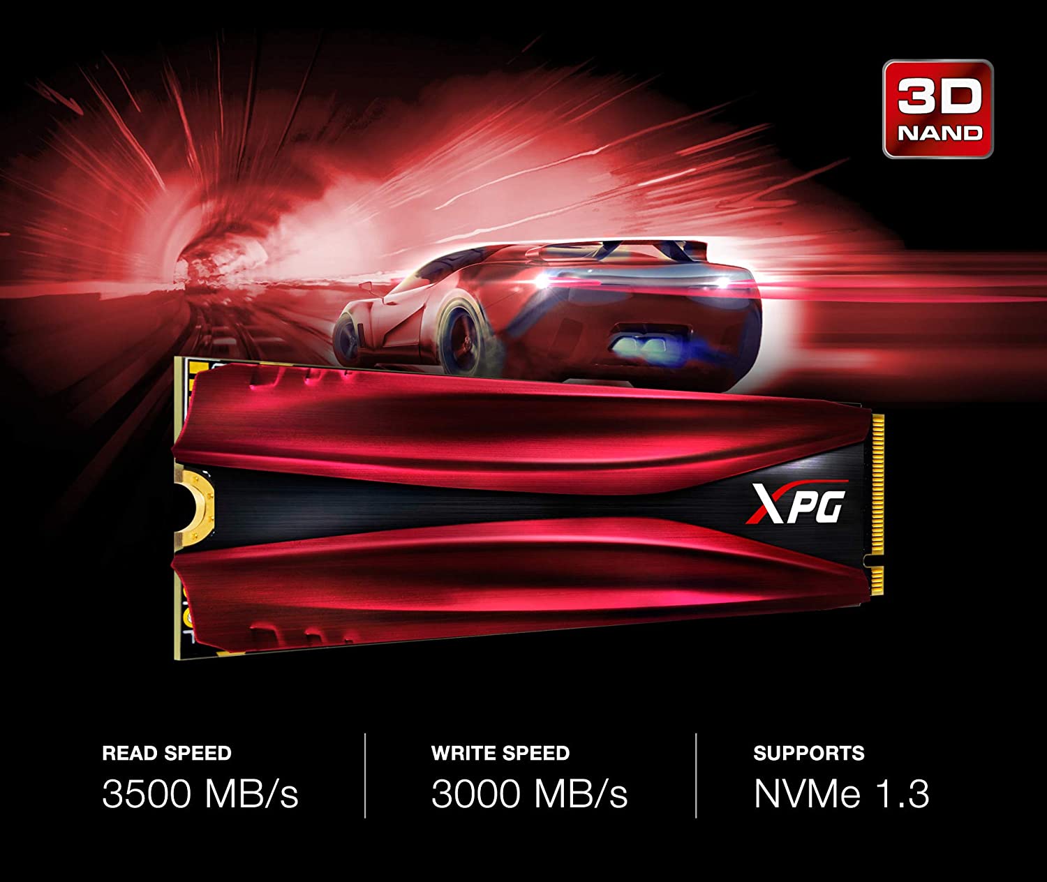XPG 1TB GAMMIX S11 Pro NVMe M.2 Internal SSD,PCIe 3.0 x4 Interface, LDPC Error Correction, Red : AGAMMIXS11P-1TT-C Hard Drives JS Bazar