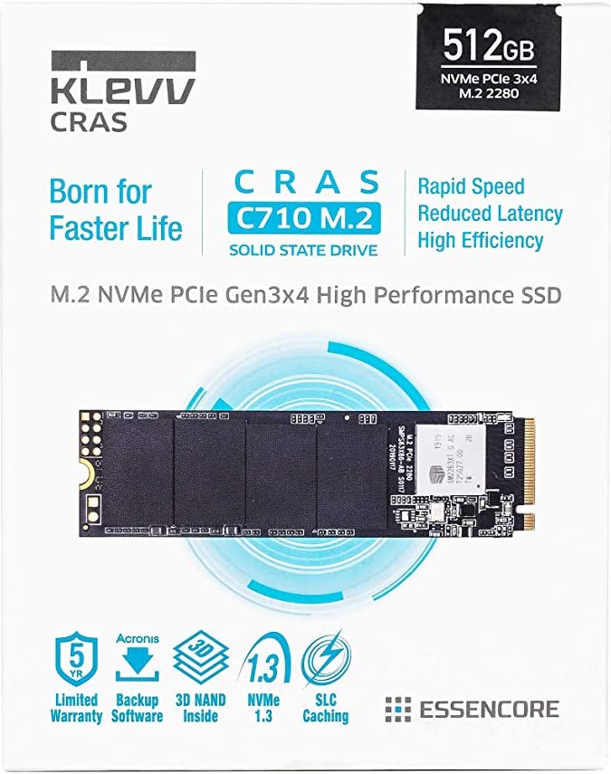 Klevv Cras C710 512gb M.2 Pcie 3x4 Nvme 3D NAND Internal SSD Read Speed 2,050MB/S / Maximum Write Speed 1,650MB/S : K512GM2SP0-C71 - JS Bazar