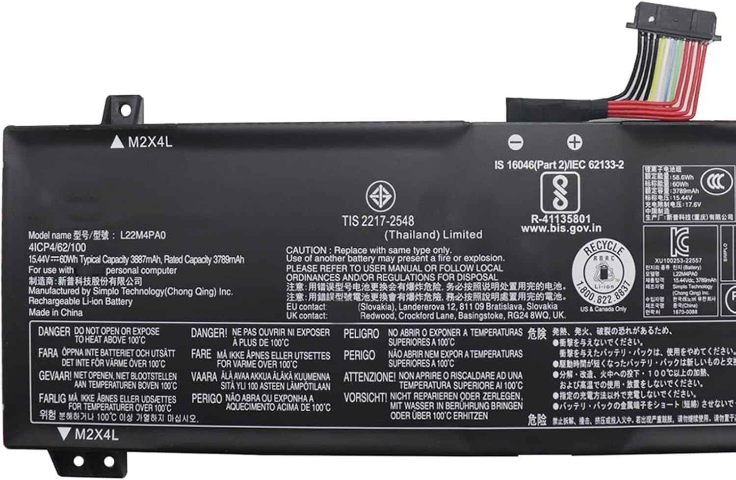 L22M4PA0 L22B4PA0 L22D4PA0 L22X4PA0 Laptop Battery Replacement for Lenovo LOQ 15APH8 15IRH8 16APH8 16IRH8 / IdeaPad 1-15IAU7 / Legion Slim 5-16APH8 5-16IRH8 Series(15.44V 60Wh) Laptop Batteries JS Bazar